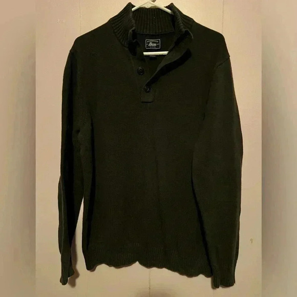 GH Bass & Co Men's Olive Green Quarter Button Pullover Sweater Size XL - Picture 1 of 4
